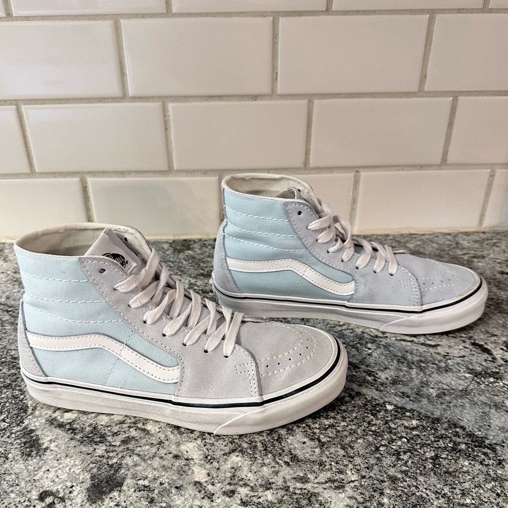 VANS high top tapered blue Sk-8 hi top skater casual activewear sneaker woman 7